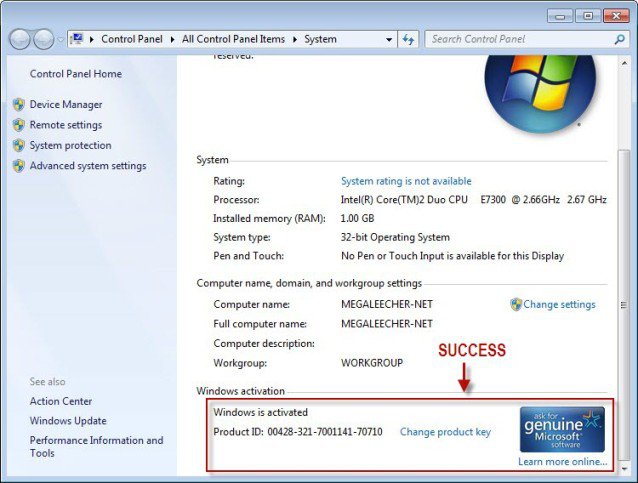 Windows 7 Activator With Product Key 2019 Working 100%